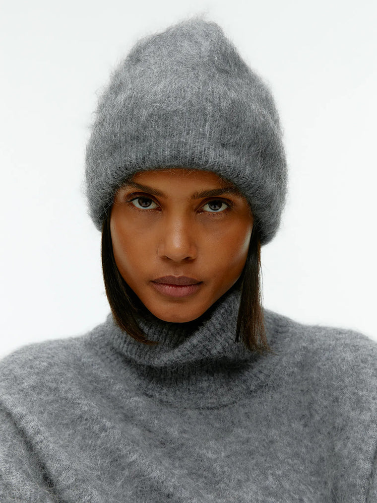 Brushed Mohair Blend Beanie