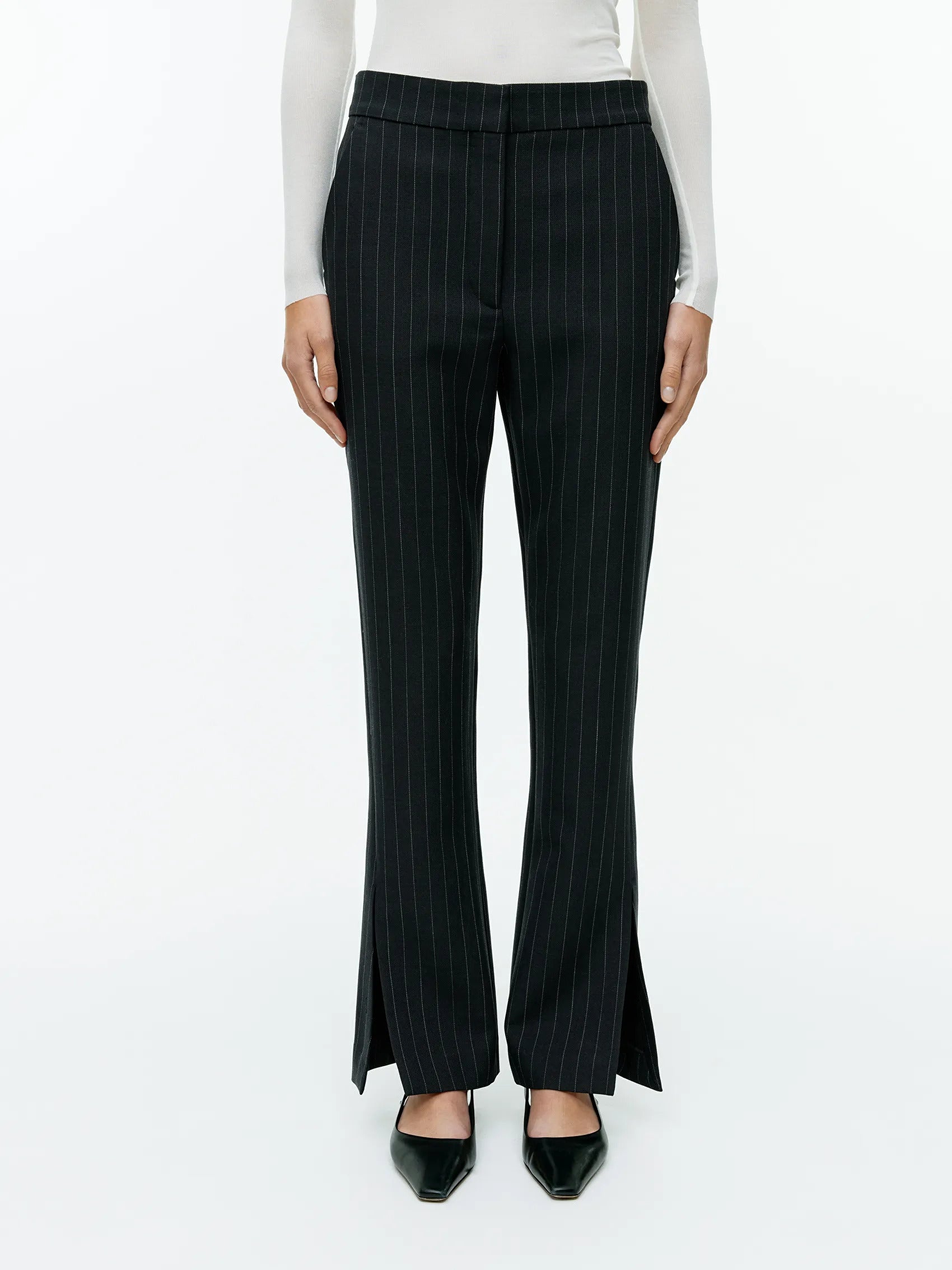 Flared Pinstripe Trousers
