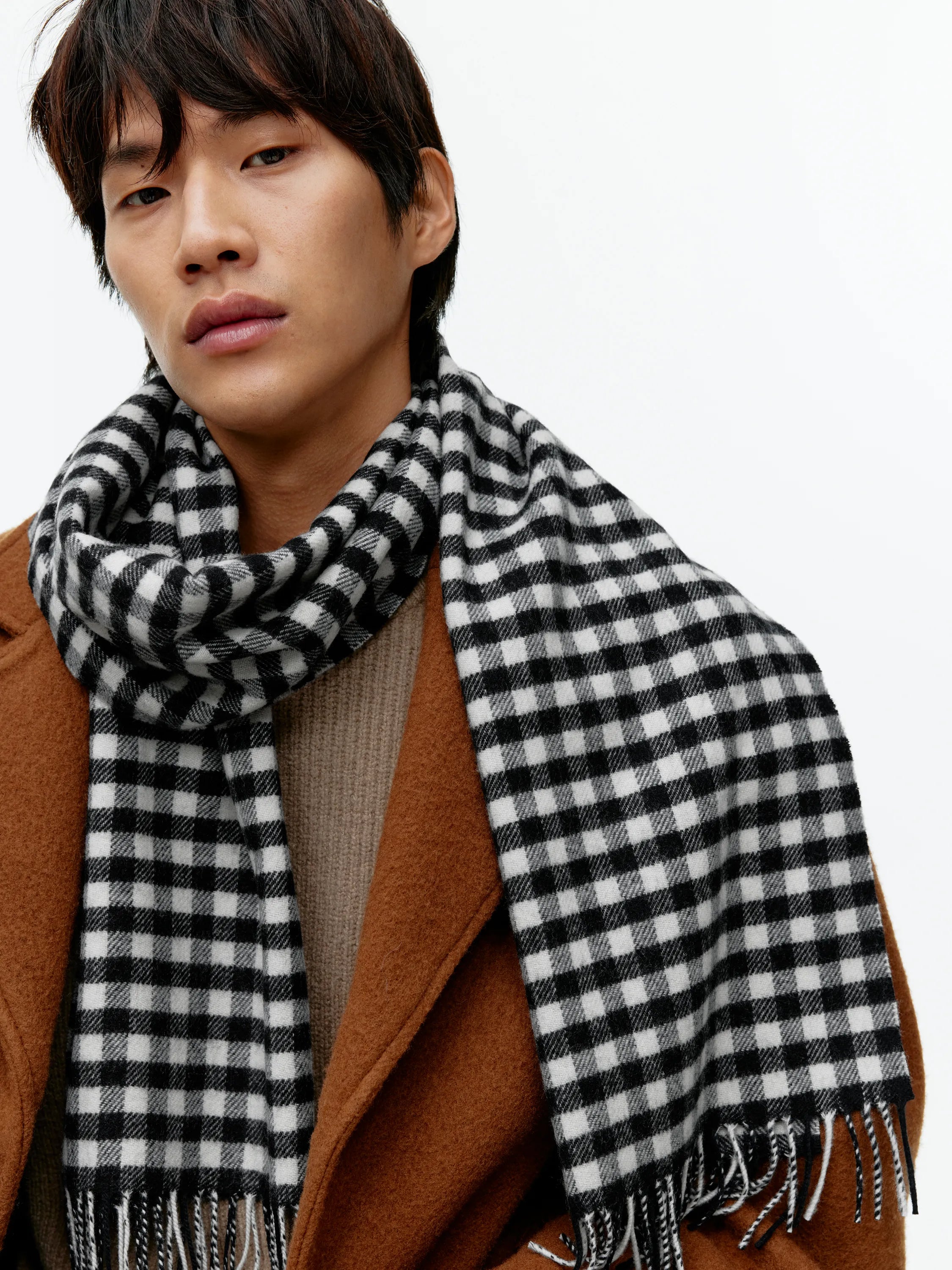 Checked Wool Scarf