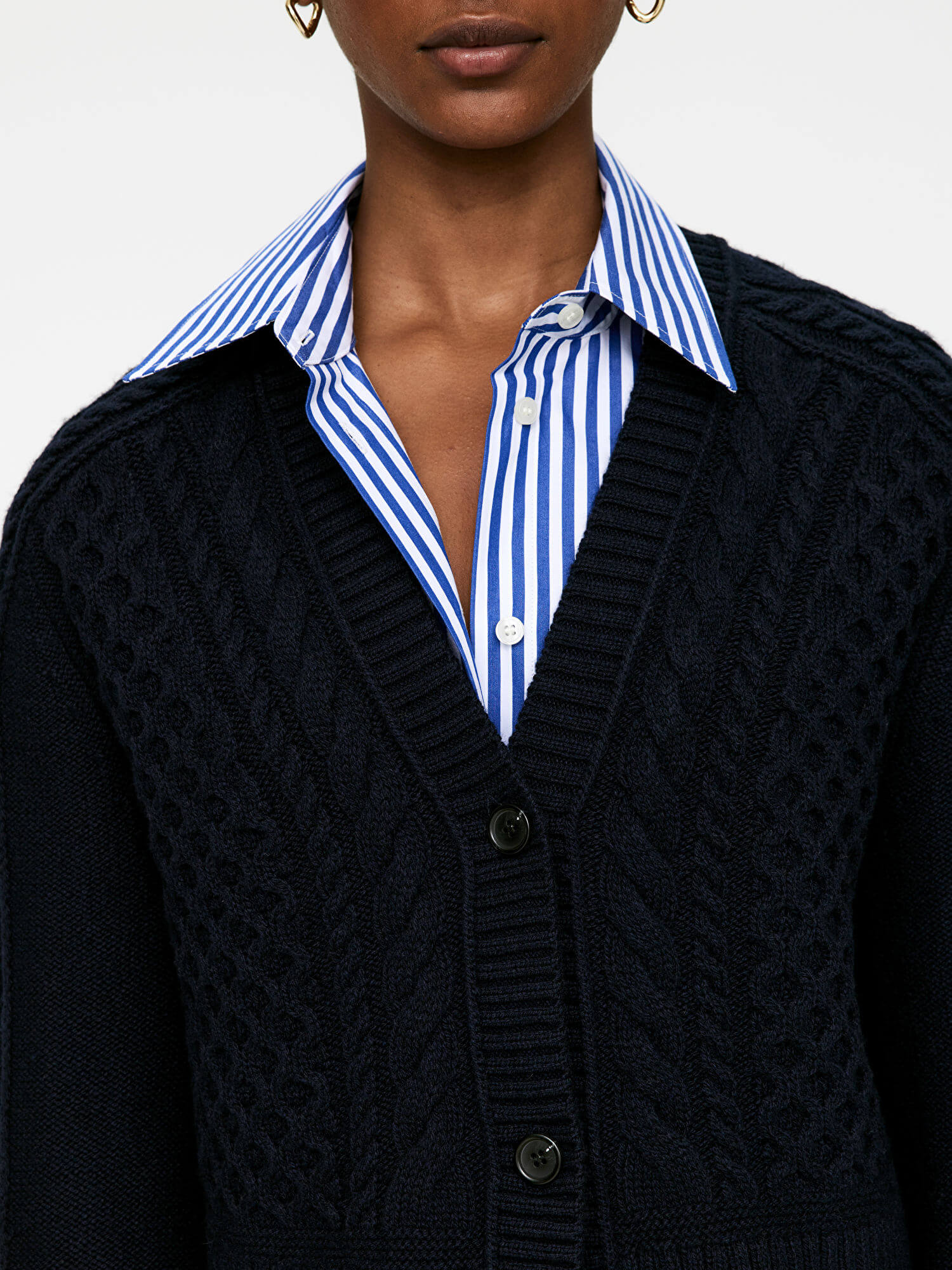 Cable-Knit Wool Cardigan