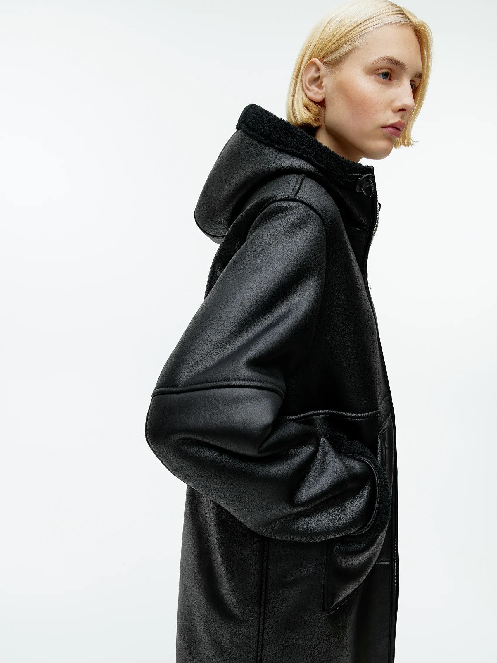 Hooded Moleskin Coat