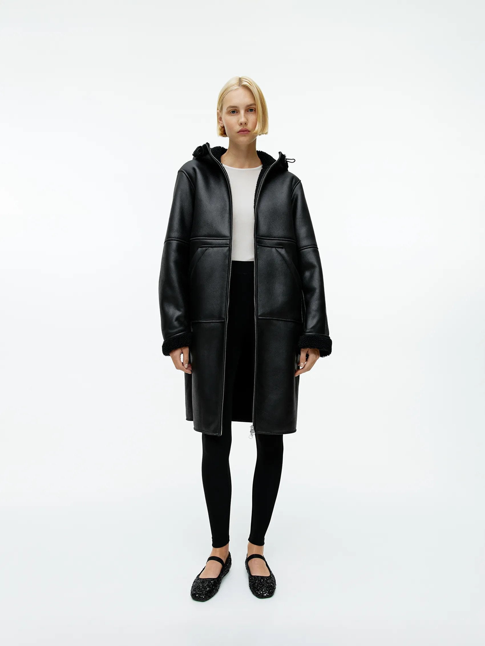 Hooded Moleskin Coat
