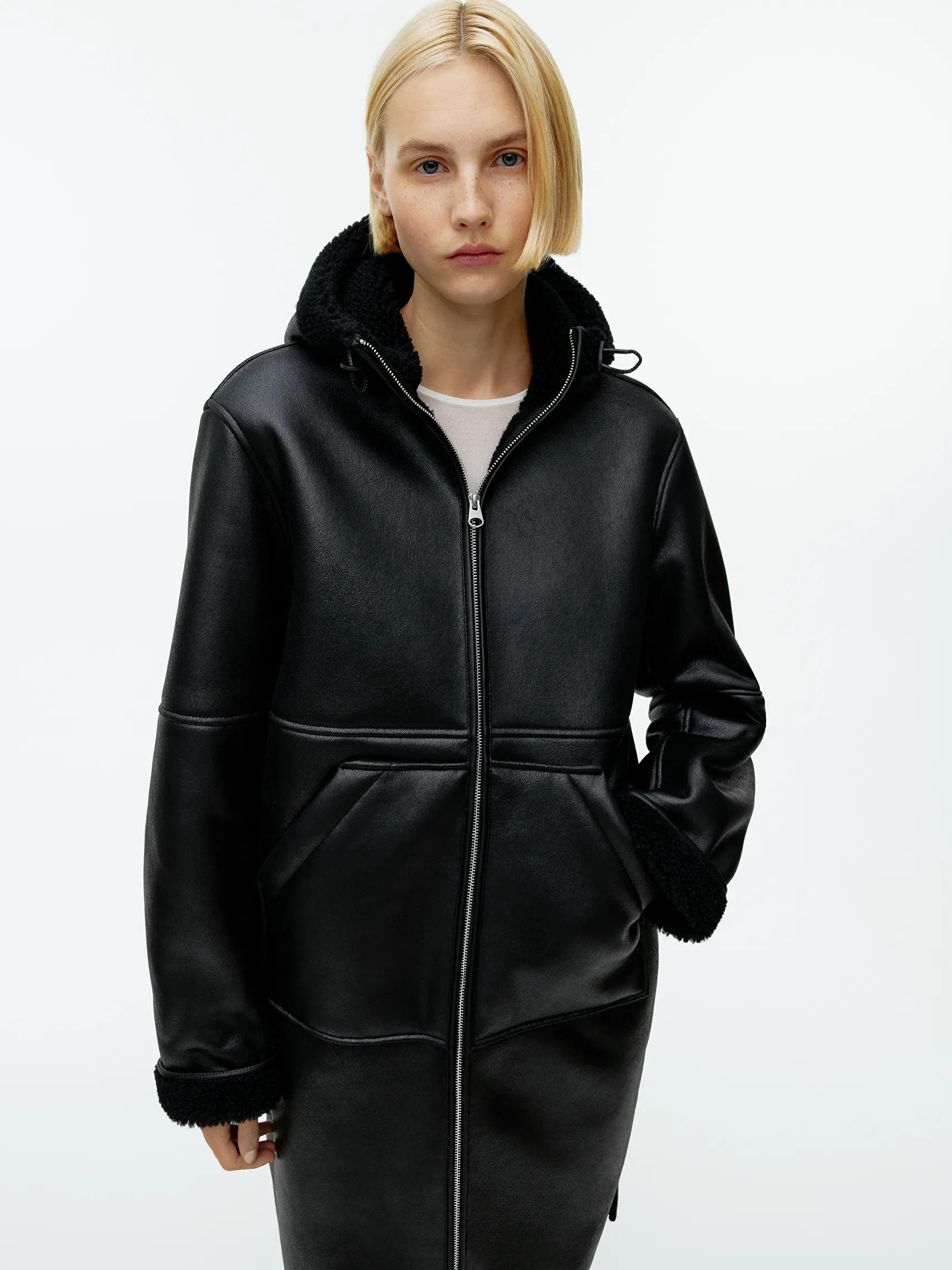 Hooded Moleskin Coat