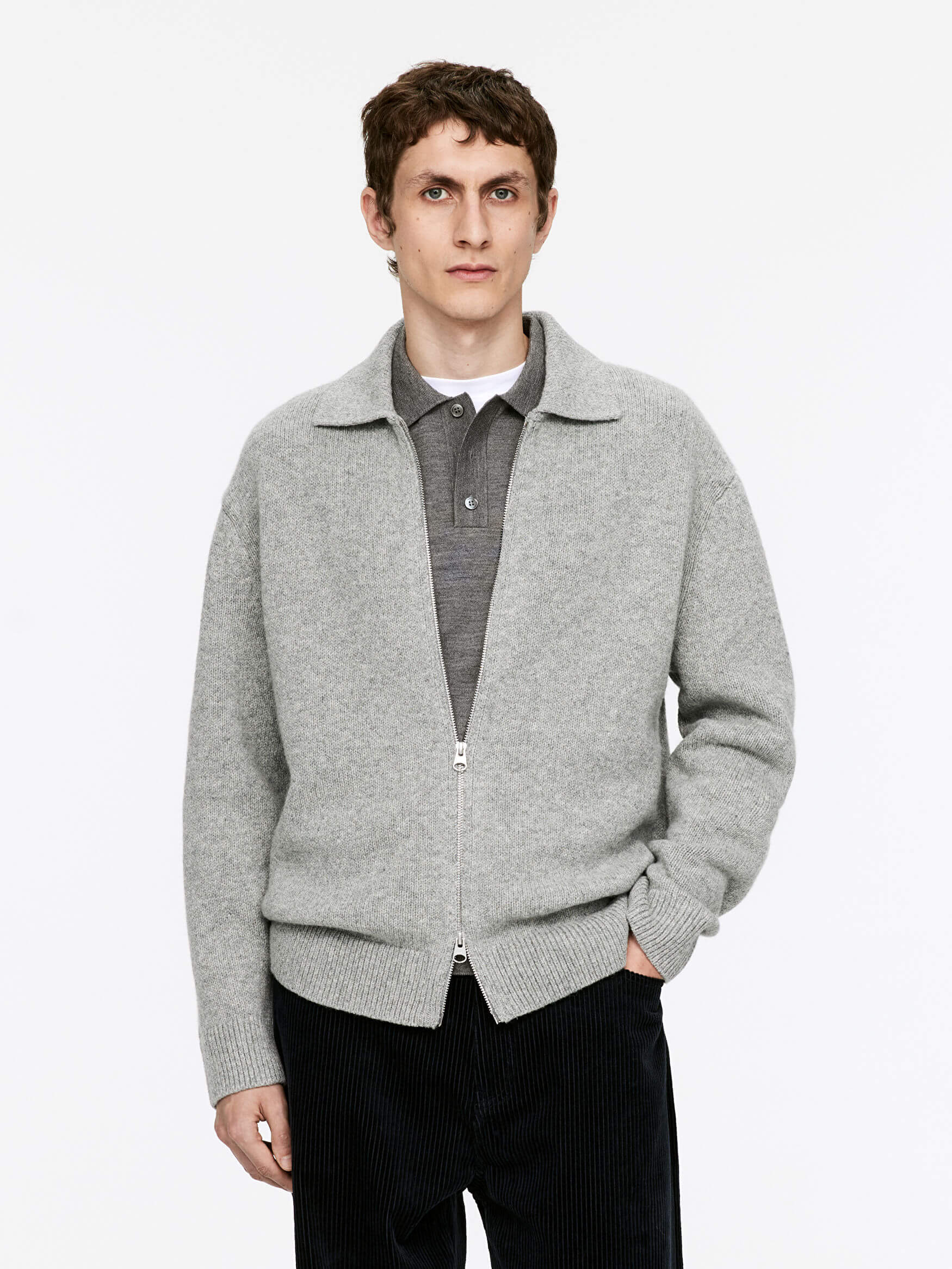 Wool Zip Cardigan