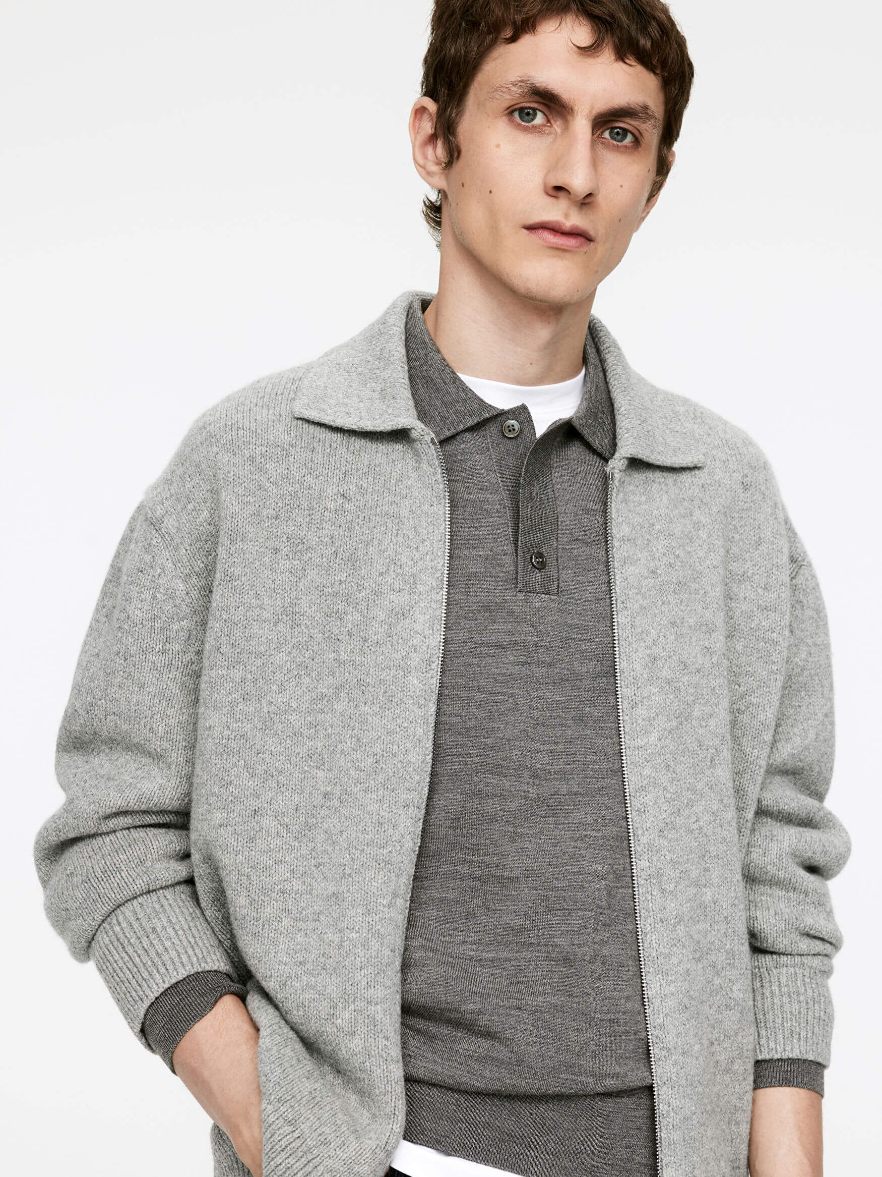 Wool Zip Cardigan