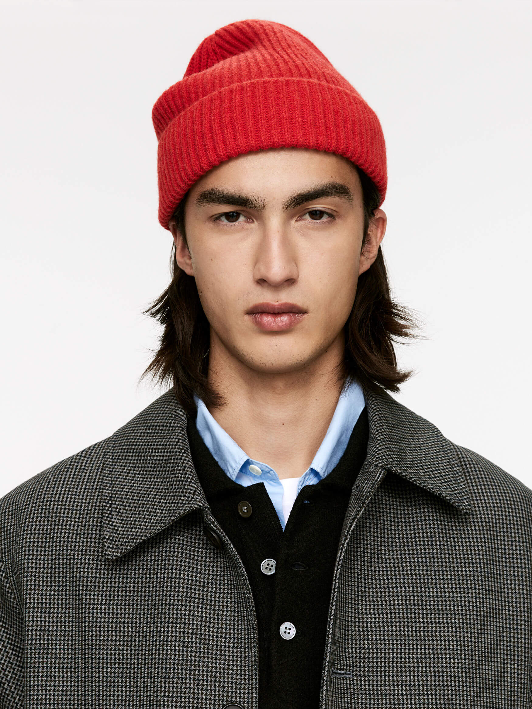 Rib-Knit Wool-Blend Beanie